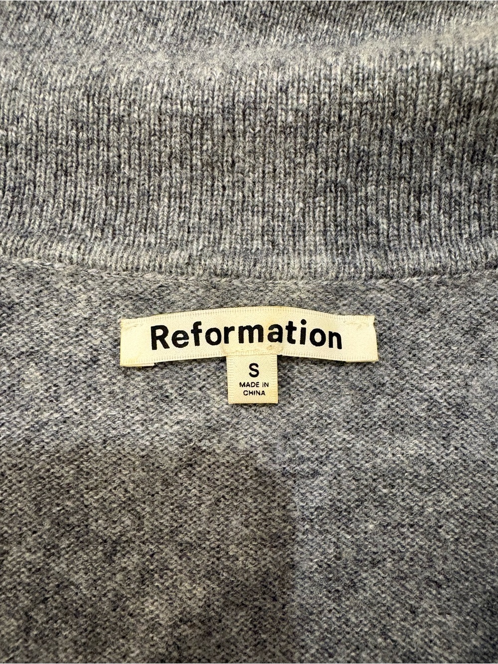 Reformation Gray V-Neck Sleeveless Polo Sweater Vest - Picture 3 of 3